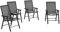 Outsunny Set of 4 Folding Garden Chairs, Metal Frame Garden Chairs Outdoor Patio Park Dining Seat with Breathable Mesh Seat, Black