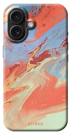 GLIDED Tough case Handyhülle für iPhone 16 – Stoßfest & Kratzfest, TPU Silikon – Watercolor Design