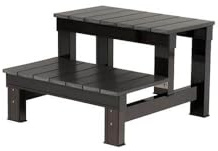 Home Deluxe - Outdoor Whirlpool Treppe Marble - Maße: 58x38x57 cm, Farbe: Grau, rutschhemmend & witterungsbeständig I Pooleinstieg Whirlpoolzubehör