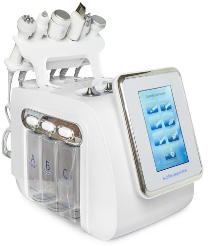 Jargrovs Aquafacialgerät,6 in 1 Wasserstoff Sauerstoff Hautpflegegerät,professionelles aqua facial gerät,Wasserstoff Sauerstoff hydrofacial-gerät mit kleinen Blasen,Hautpflegegerät mit LED-Anzeige