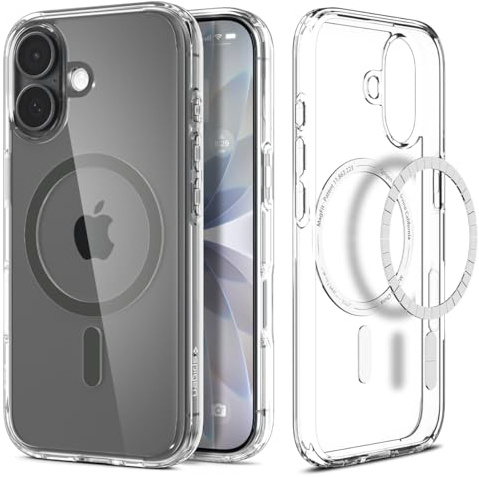 Spigen iPhone 17 Hülle Ultra Hybrid MagFit -Clear Graphite | Kompatibel mit MagSafe, DuraClear Tech, Anti-Yellowing, Air Cushion Tech, Militär-Grade Schutz, Spigen Signature Serie