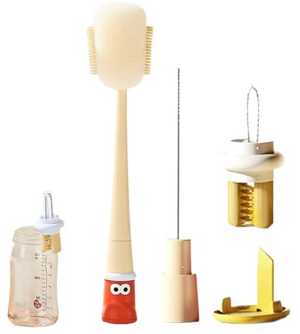 Brosse pour bouteille d'eau – Brosse de nettoyage flexible pour bouteilles en verre, outils de lavage | pour parents et adultes avec couvercle à paille, carafe à vin, tasse en verre, col étroit