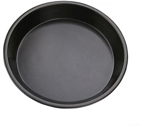 Teglia antiaderente per pizza in acciaio al carbonio per forno a microonde, teglia rotonda per croccanti da 15,5 a 25,4 cm, nero (E)