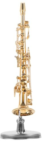 TOKIDNY Modèle Miniature de Saxophone en Cuivre Doré pour Décoration Maison, Instrument de Musique Réaliste Décoratifs, pour DIY Micro Paysage