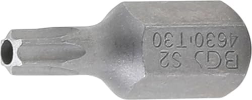 BGS 4630 | Bit | T-Profil (für Torx) mit Bohrung T30 | Länge 30 mm | Antrieb Außensechskant 10 mm (3/8) | Chrom-Vanadium-Stahl