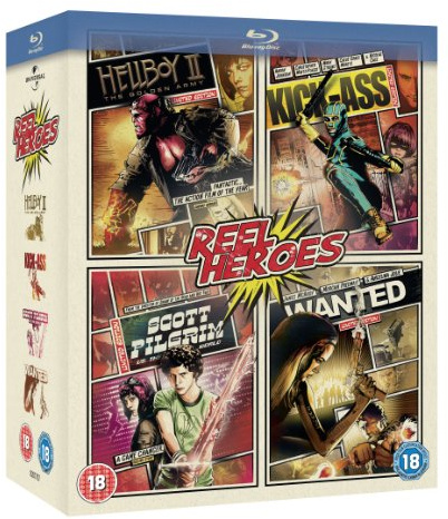 Reel Heroes: Hellboy 2/Wanted/Scott Pilgrim/Kick Ass [Blu-ray] [Region Free]