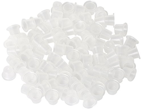 TRIXES 100 Tattoo-Farbkappen 9 mm – Studiobedarf | Transparente Tattoo-Farbkappen – 100 Stück – Für Tattoo-Studios
