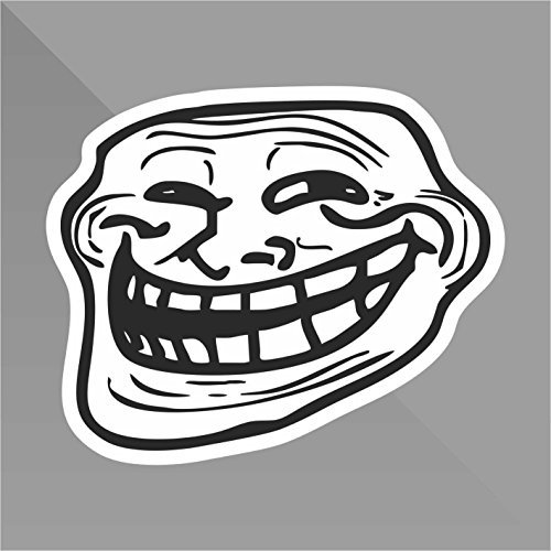 erreinge Sticker Troll Face Meme Funny - Decal Auto Moto Casco Wall Camper Bike Adesivo Adhesive Autocollant Pegatina Aufkleber - cm 24