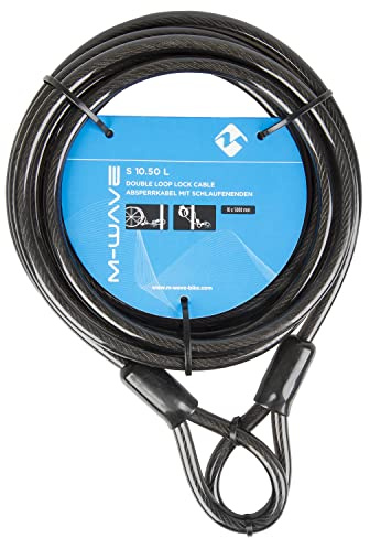 M-Wave S10.50L Absperrkabel, 500cm lang, Ø10mm, zur Verlängerung des Absperrradius, mit Zwei unterschiedlichen großen Schlaufenenden, ohne Schloss
