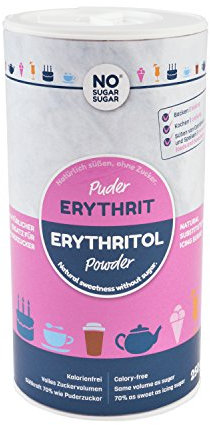 NoSugarSugar Erythrit Puder Streudose - Puderzuckerersatz kalorienfrei, 19er Pack (19 x 250 g)