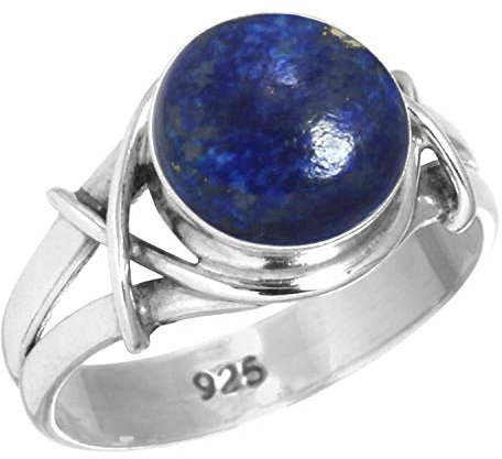 Jeweloporium Blau Echt Lapislazuli 925 Silber Ringe für Damen mit Stein viktorianisch Silber Ringe Größe 64(20.4) Muttertag Geschenk Handgefertigt Schmuck