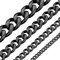 ChainsHouse Gliederkette Schwarz Edelstahl Herren Halskette 6mm Panzerkette Herren Schwarz Kubanische Kette ohne Anhänger Männer Halskette 55cm Punk Halsband Halsschmuck für Geburtstag