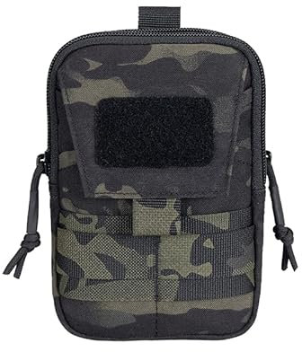 EXCELLENT ELITE SPANKER Bolsa Táctica Molle EDC Bolsillo Organizador Herramientas Utilidad Riñonera(Camuflaje Negro)