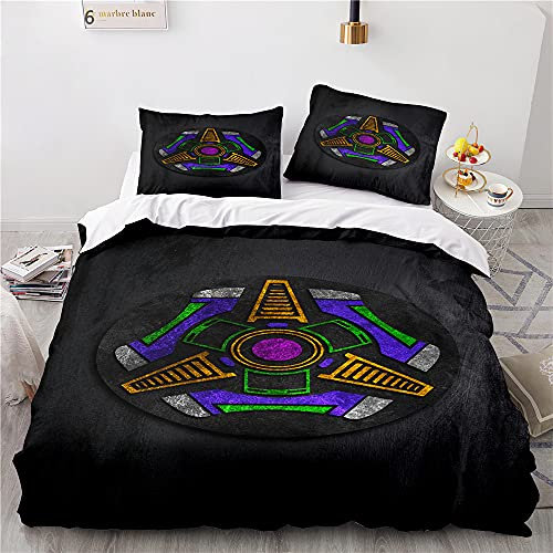 NICHIYOBI Rocket League Bettbezug Bettwäsche Set - Bettbezug und Kissenbezug,Mikrofaser,3D Digital Print dreiteiliger Bettwäsche (7,Single 135 * 200cm+80 * 80cm)