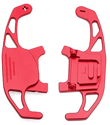 HIBEYO Lot de 2 extensions de volant pour VW Golf GTI R R-line GTD GTE MK7 7 Polo GTI 2019 Métal Paddle Shifter Extensions Décoration d'intérieur Accessoires Rouge
