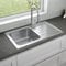 SÄUBER® 860 x 500mm Stainless Steel Kitchen Sink Single One 1.0 Bowl Inset Drop in Installation, Right Hand Drainer, 18/8 Grade Steel Sinks, Free Basket Strainer Waste