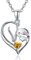 PRAYMOS Pferd Halskette Sterling Silber Herz Kette Anhänger Pony Geschenk für Damen Frauen Mädchen Freund Pferdeliebhaber (Halskette mit Pferdeanhänger-11)