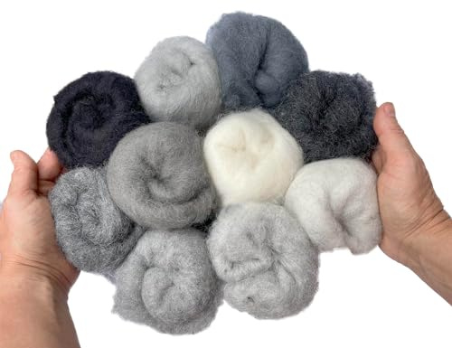 Grey Shades Carded Wool for Needle & Wet Felting 100g Pack – Felt Box