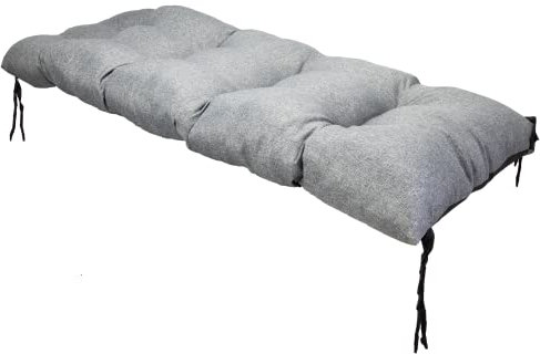 Sitzkissen Bank 120 x 55 cm Grau - Wasserdicht Sitzkissen Garten Beständig Gegen Schimmel und Feuchtigkeit - Handgefertigt Sitzauflagen für Bänke mit Befestigungsschnüre