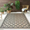 VIMODA Teppich In- und Outdoor Flachgewebe Terrasse Balkon Wetterfest Wintergarten Robust Marokkanisch geprägtes Design, Farbe:Black-Beige, Maße:160x220 cm