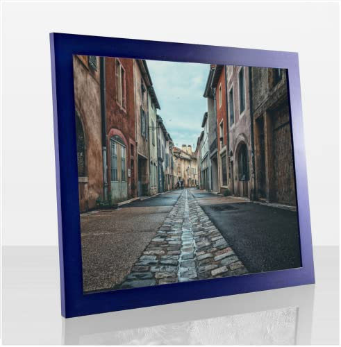 Orion Deluxe Bilderrahmen Posterrahmen 68x48 cm Puzzlerahmen Dunkelblau Gewischt Kunstglas Klar Hintergrund Weiss