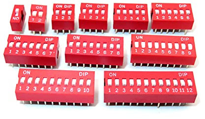 10pcs Dia -Schalttyp -Schaltermodul 2.54 mm Position Dip Snap Switch Pitch Toggle -Schalter kompatibler PCB 8Pin 6Pin,Red,1Way