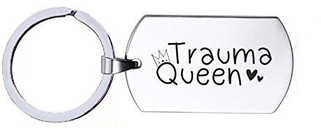 Porte-clés en acier inoxydable - Trauma Queen, silverl