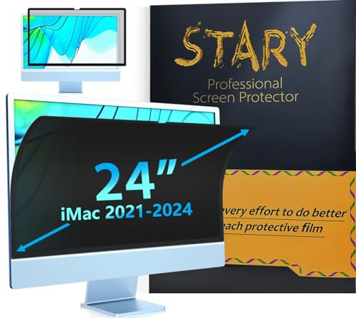 STARY Computer Sichtschutzfilter für iMac 24 Zoll 2021-2024 (M1) - abnehmbar blendfrei, kratzfest, blaues Licht, blockierend, Sichtschutz für iMac 24 zoll für Vertraulichkeit der Daten