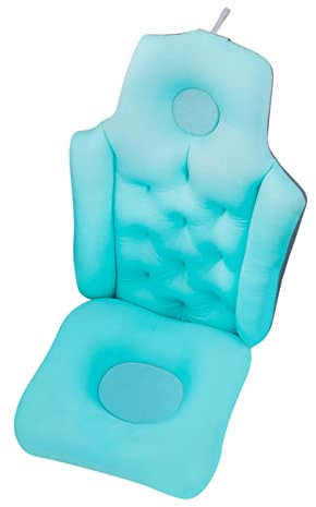 Fenteer Badekissen, Spa-Kissen mit Rücken- und Kopfstützenkissen, Spa Ergonomisches Badewannenkissen für Badewanne, Kopf, Nacken, Schulter, Rückenstütze, Blau