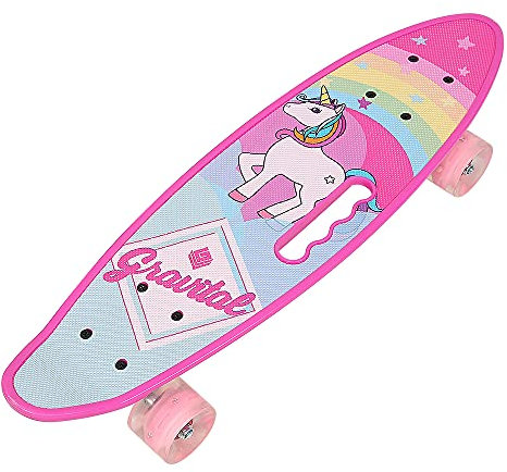 Komplettes Skateboard für Kinder, Jugendliche und Erwachsene, Anfänger, Double Kick Maple Deck Concave Cruiser Skateboard (59 x 15 x 11 cm, Rosa)
