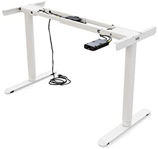 Yaasa Frame Basic S Tischgestell Höhenverstellbar | USB-Anschluss | 2-Fach-Teleskop | Tastensperre (Weiß)