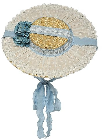 COSDREAMER Sonnenhut für Mädchen und Frauen, viktorianischer Stil, Schleifen, Blumen, Strohhüte (J)