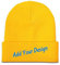 Wintermütze Beanie selber gestalten mit Fototext für Herren Damen Schwarz, gelb, Einheitsgröße