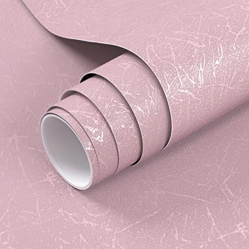 VOLEAAR 40CM x 200CM Pink Silk Contact Paper Peel and Stick Wallpaper Vinyl Self Adhesive Waterproof Silk Wall Paper for Shelf Liner Room Walls Covering Decorative