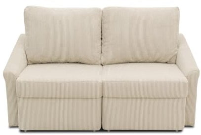 DOMO. collection Sofa Relax, 2-Sitzer Dauerschläfer, Boxspring Couch mit Schlaffunktion, Schlafsessel, Gästebett, Schlafsofa 168 x 96 x 86 cm (BxTxH), Cord in beige