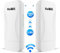 KuWFi 3KM 5.8G Puente Inalámbrico WiFi Exterior, 900 Mbps Largo Alcance Punto a Punto CPE, Dual Gigabit de 14dBi Antena WiFi Exterior, Extensión de Red WiFi, Adaptador PoE,IP65 Impermeable