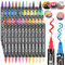 Maqhpu Steine zum Bemalen Stifte Wasserfest, 36 Farben Acrylstifte, Acrylstifte für Steine Wasserfest, Dual Tip Acrylmarker Multimarker für Holz, Glas, Keramik, Leinwand, Basteln Kinder Erwachsene