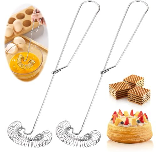 2 Stück Spiralbesen Edelstahl Schneebesen Hochwertiger Saucenbesen Mini Spiralschneebesen Klein für Blender Praktischer Küchenhelfer Spülmaschinengeeignet