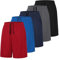 ZENGVEE - Lot de 5 Shorts de Course à Pied pour Homme Short Respirant à Séchage Rapide avec Pochette Sportswear Short de Tennis pour Homme Short de Sport（0904-Red-M）