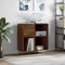 prissent Schallplattenschrank, 84,5 x 38 x 89 cm, mehrschichtig, Eiche Braun, Wohnzimmer, Schallplatten, Vinyl, CD-Regal, Bücherregal, schmal, niedrige Möbel