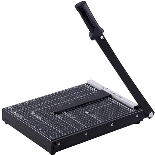 ISDIR Papierschneidemaschine, 30,5 cm Papierschneidebrett, 12 Blatt Kapazität, robuster Metallboden, doppelte Papierführungsleisten, professioneller Papierschneider und Trimmer für Zuhause, Büro