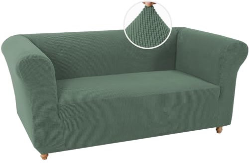 BXFUL Sofabezüge Stretch Couchbezüge Anti-Rutsch Sofa Schonbezug mit Armlehne Spandex Jacquard Sofa Überwürfe rutschfest Sofa Überzug Waschbare Sofabezug für Haustiere (2-Sitzer,Grünes Gras)