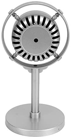 BROLEO Fake Microphone Model, Classic Plastic Exquisite Craftsmanship Retro Microphone Prop Old Style for Costume Parties (Silver)