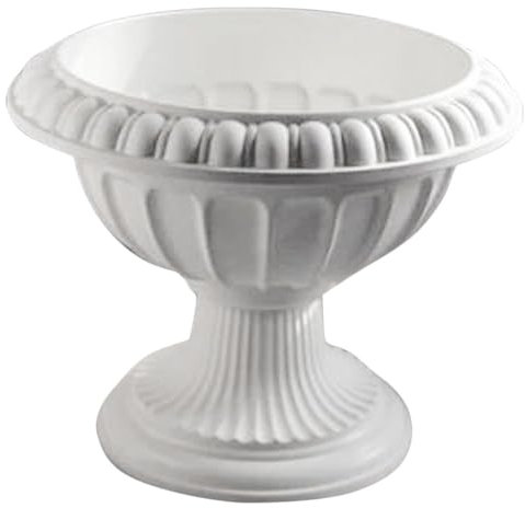 BESPORTBLE Urna De Plástico Florero Macetero De Columna Romana Urna Blanca Jarrón De Urna Tradicional Macetero De Urna con Pedestal Pilar Plantas Suculentas El Plastico Maceta