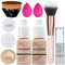 PHOERA Foundation,PHOERA Primer, PHOERA Puder,Concealer Cover Flüssigmatt Full Coverage, Make Up Foundation Pinsel and Puder Pinsel, Make up Schwamm Set (101+102/Porcelain+ Nude)