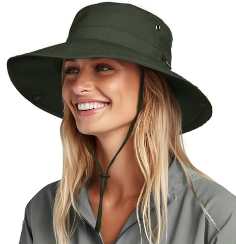 FURTALK Unisex UV Schutz Sonnenhut Damen Herren Sommerhut Faltbar Wanderhut Tragbar Outdoor Fischerhut mit Breite Krempe