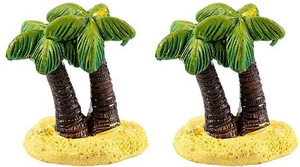 STOBOK 2pcs Miniature Art Resin Coconut Palm Tree Microlandschaft for Cake Decoration