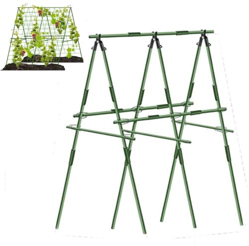 Faltbares Gurkenspalier, Gartenspalier mit A-Rahmen und Stütze for das Pflanzenwachstum im Freien, faltbares Zimmerpflanzenspalier for Kletterpflanzen im Freien for Tomatenkürbis-Zucchini ( Size : 1.2