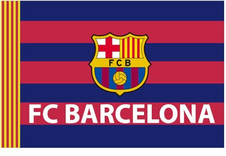 Bandera Oficial del Barcelona Equipo de Fútbol - Equipación para Partidos, Celebraciones y Regalo (Tamaño Único)