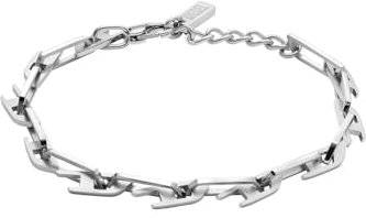 Diesel Herren-Armband aus Edelstahl in Silberton mit Karabinerverschluss, Einheitsgröße, Edelstahl, Kein Edelstein